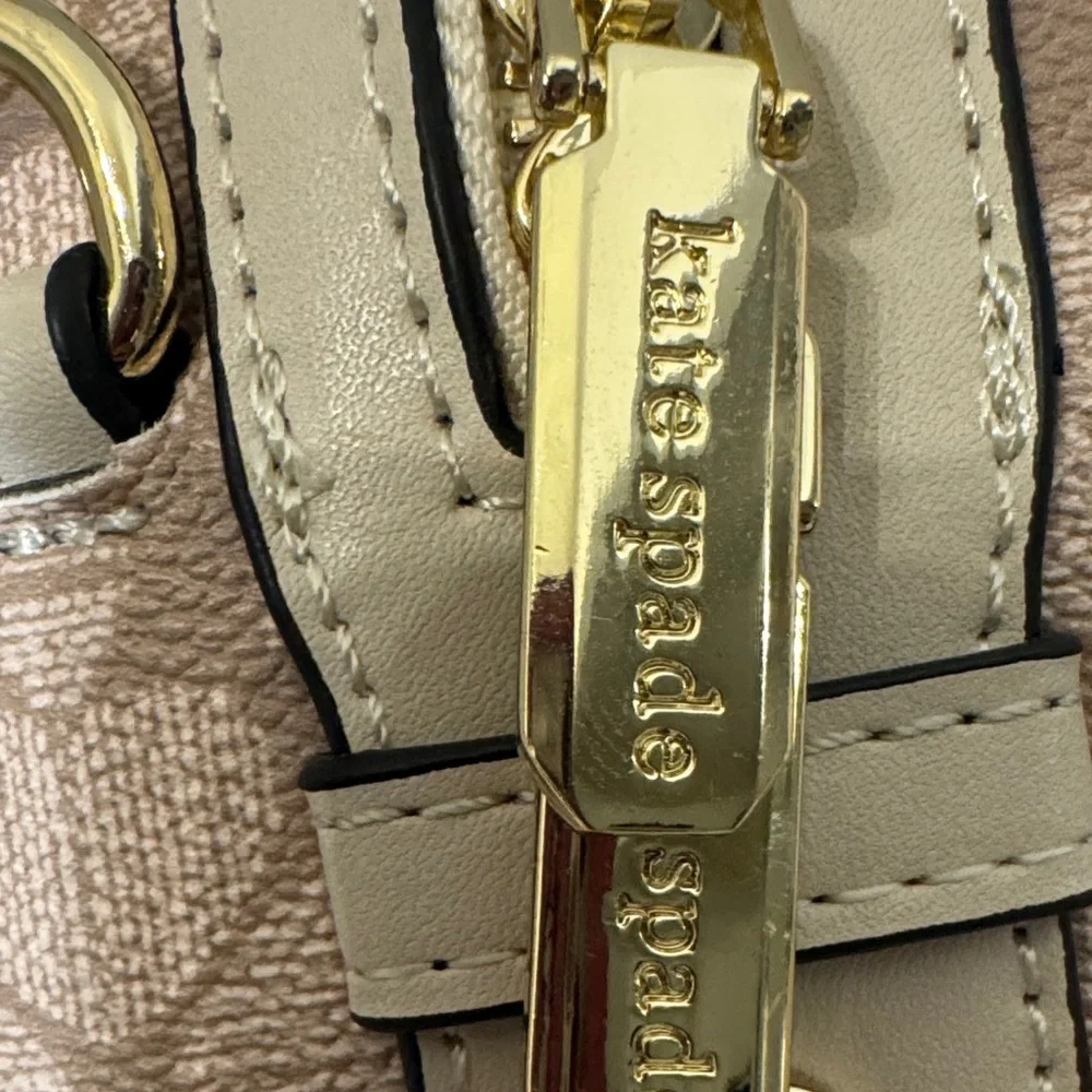 Kate Spade NY NWT Tan and Cream Cyndy Crossbody Satchel